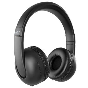 auoua bluetooth headphones wireless over-ear headset, hi-fi stereo, soft foam earmuffs, wireless headphone with mic for home office travel black(bl006)
