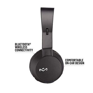 House of Marley EM-JH101-BK Rebel Wireless Bluetooth On Ear Headphones with a Microphone, Black,Large