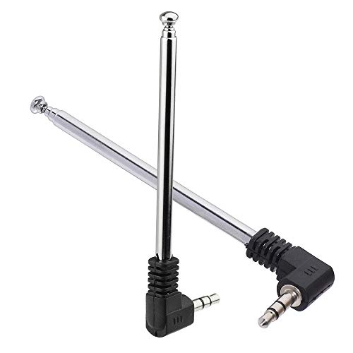 Bingfu Mini FM Radio Antenna 3.5mm Male Telescopic FM Antenna 2-Pack Compatible with Portable Radio Indoor Stereo Receiver AV Audio Video Home Theater Receiver Mobile Cell Phone Bose Radio