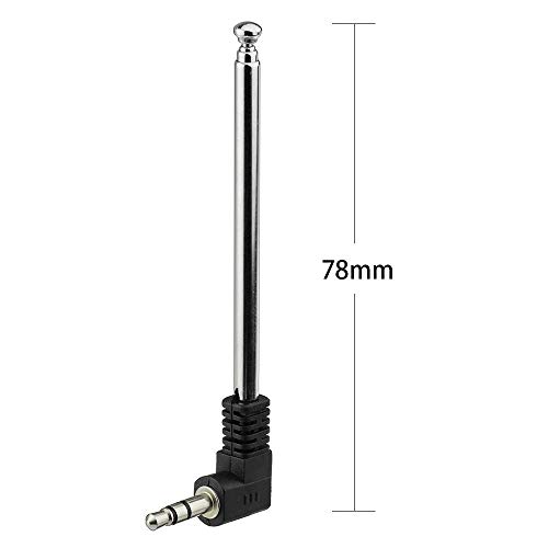 Bingfu Mini FM Radio Antenna 3.5mm Male Telescopic FM Antenna 2-Pack Compatible with Portable Radio Indoor Stereo Receiver AV Audio Video Home Theater Receiver Mobile Cell Phone Bose Radio