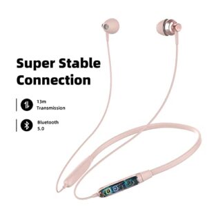 SoundMAGIC S20BT Neckband Bluetooth Headphones Wireless Earphones HiFi Stereo in Ear Headset with Microphone Lightweight Sports Earbuds Long Playtime Stable Connection Pink