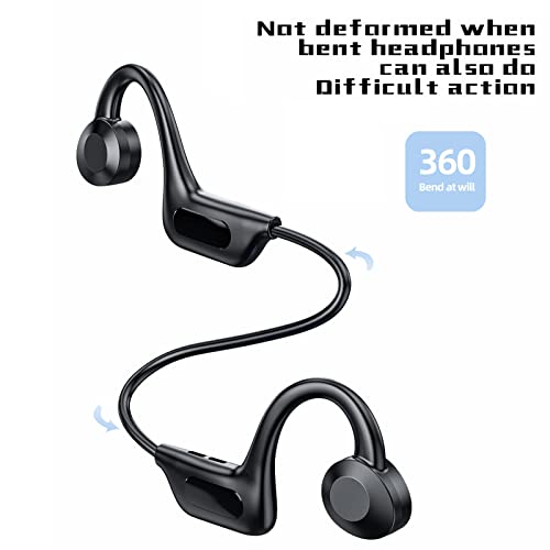 Bone Conduction Headphones Wireless Bluetooth Earphones Open Ear IPX5 Waterproof Long Battery Life Sports Headphone with Microphone Headset for Running Cycling Hiking Workout Driving Android iOS Pink