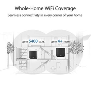 ASUS ZenWiFi AC Whole-Home Tri-Band Mesh System (CT8 2 Pack Charcoal) Coverage up to 5,400 sq.ft, AC3000, WiFi, Life-time Free Network Security and Parental Controls, 4X Gigabit Ports, 3 SSIDs