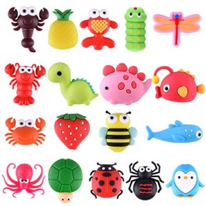 tuparka 18 pcs cable protector for iphone,ipad usb cable, plastic cable protectors cute fish dinosaur animals charging cable saver, phone accessory protect usb charger