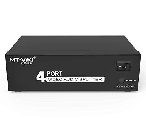 MT-VIKI 4 Way 3 RCA Splitter Composite Video Audio Distribution (1 in 4 Out)