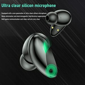Bluetooth 5.2 Earphones with RGB Light Wireless Earbuds with Wireless Charging Case,with Earhooks Headset Built-in Mic for Sport,Clear Calls,Work,Music