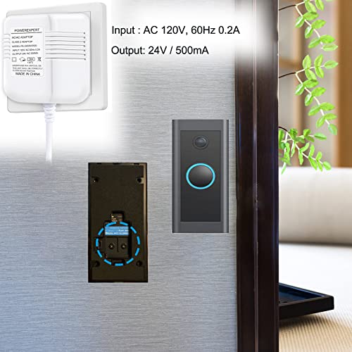 24V Transformer Doorbell Transformer C Wire Adapter Thermostat, 24V Doorbell Transformer Power Supply Cord Compatible with Nest Ecobee, Honeywell and Sensi, Wyze, Eufy and Nest Hello Video Doorbells