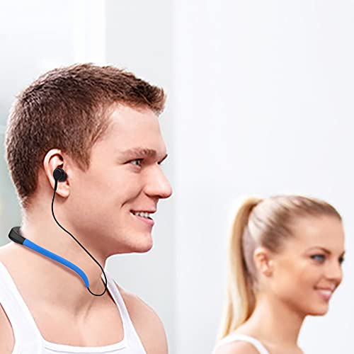 Headphones Bluetooth Waterproof for Swimming, Upgraded IPX8 Neckbands Underwater in Ear Earphone with Mic, HD Stereo Sound 8G ROM MP3 Player Earbuds Headset for Sports Running Cycling, Blue