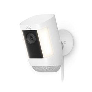 introducing ring spotlight cam pro, plug-in | 3d motion detection, two-way talk with audio+, and dual-band wifi (2022 release) – white