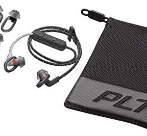 Plantronics BackBeat FIT 305 Sweatproof Sport Earbuds, Wireless Headphones, Black/Grey (Renewed)