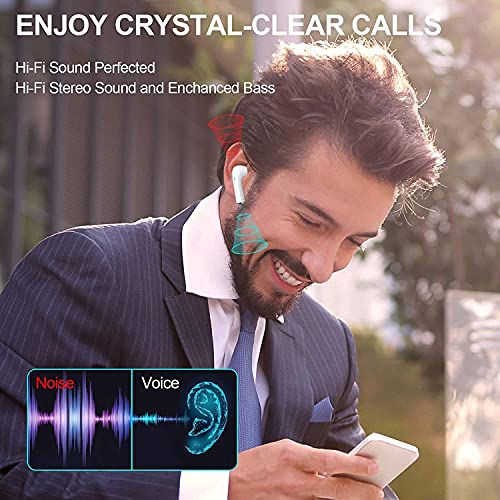 Wireless Earbuds Wireless Bluetooth 5.1 Earbuds Noise Cancelling Fast Charging IPX7 Waterproof Ear Buds Stereo Sports in-Ear Earphones