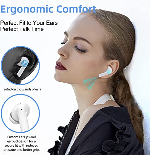 Wireless Earbuds Wireless Bluetooth 5.1 Earbuds Noise Cancelling Fast Charging IPX7 Waterproof Ear Buds Stereo Sports in-Ear Earphones