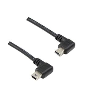 CERRXIAN 9Inch Mini USB Cable Combo Mini USB Right Angle & Left Angle Male to USB Type A 2.0 Right Angle Male Data Sync and Charge Cable (Black)(2-Pack) R