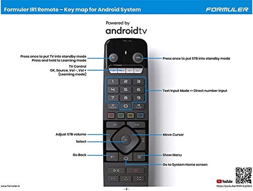 Latest and Upgraded Formuler IR Remote Control formuler z7+ 5g, z8, z8 pro, z10, z10 pro, z10 se, z10 pro max, z Plus neo, z Alpha, cc Model only by E4U