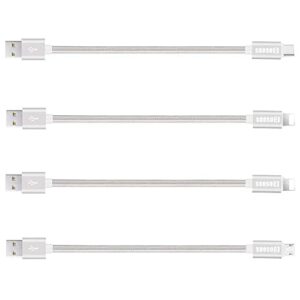 cosoos multi usb cable, multiple cables include 2 lphone cables, 1 usb type c cable and 1 micro usb cable, 4 short usb charging cords compatible with iphone, android, samsung, charging station