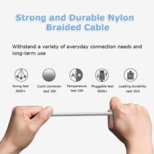 COSOOS Multi USB Cable, Multiple Cables Include 2 lPhone Cables, 1 USB Type C Cable and 1 Micro USB Cable, 4 Short USB Charging Cords Compatible with iPhone, Android, Samsung, Charging Station