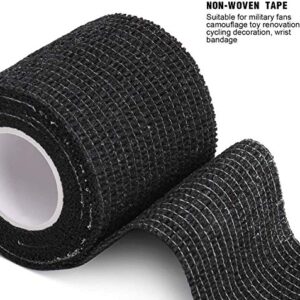 Tattoo Sensi Wrap Grip Cover BISIBITA2 Self Bandage Rolls Sports Adherent Tape 2 inch x 5 Yards, Pack of 24 (Black)