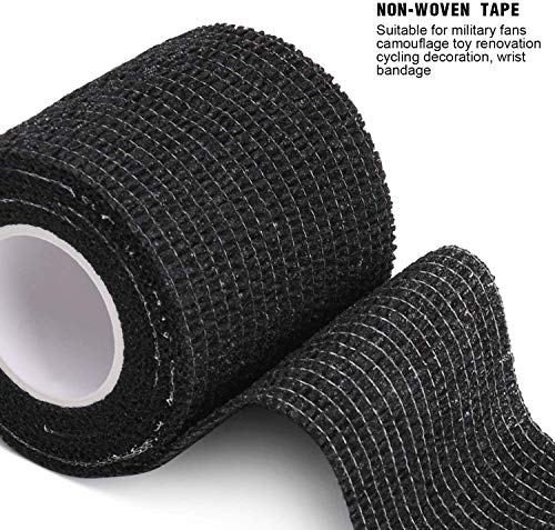 Tattoo Sensi Wrap Grip Cover BISIBITA2 Self Bandage Rolls Sports Adherent Tape 2 inch x 5 Yards, Pack of 24 (Black)