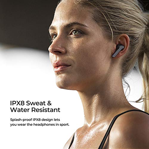 Wireless Earbuds, MBits S Bluetooth 5.0 Earbuds with Microphone, Wireless Earphones Compatible with iPhone Android, Wireless Headphones Deep Bass/35H Playtime/IPX8 Waterproof/Touch Control for Sports