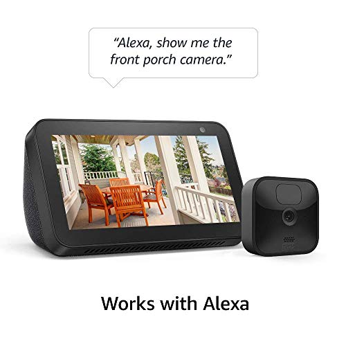 Smart Home Bundle - Echo Show 8 + Blink Video Doorbell + Blink Outdoor 1-Cam System + 2 Smart Plugs