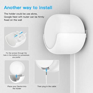 VOMENC Google WiFi Wall Mount ABS Bracket Holder Shelf for Google Nest WiFi Router [Built-in Cable Management] (3PACK)