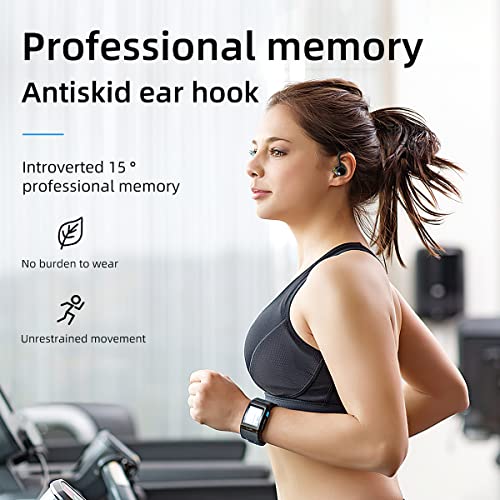 HORNORM Sport Bluetooth Headphones, Wireless Earbuds with Earhooks, IPX7 Waterproof Wireless headsets 70Hrs Playtime, Noise Cancelling Earbud Built-in Mic Earphones for Workout Sport Gym