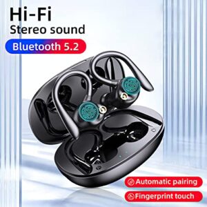 HORNORM Sport Bluetooth Headphones, Wireless Earbuds with Earhooks, IPX7 Waterproof Wireless headsets 70Hrs Playtime, Noise Cancelling Earbud Built-in Mic Earphones for Workout Sport Gym