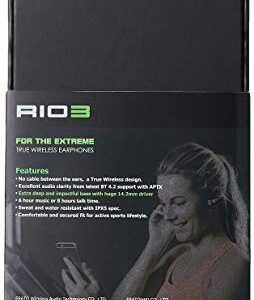 ERATO Rio True Wireless Sport Earphones - Bluetooth Compatible Waterproof with Microphone - Black (AERO03BK)