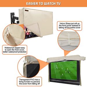 Outdoor TV Cover 40-43 Inches, HOMEYA 600D Heavy Duty Waterproof & Weatherproof TV Screen Protector with Double Zipper, Velcro Seal, Fits Most TV Mounts and Stands, for Outside LED LCD Flat Screen TVs