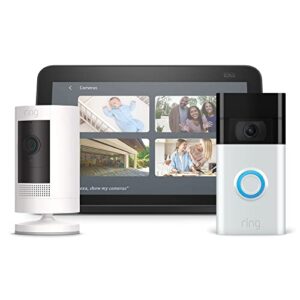 echo show 8 (2nd gen) with ring video doorbell and ring stick-up cam battery