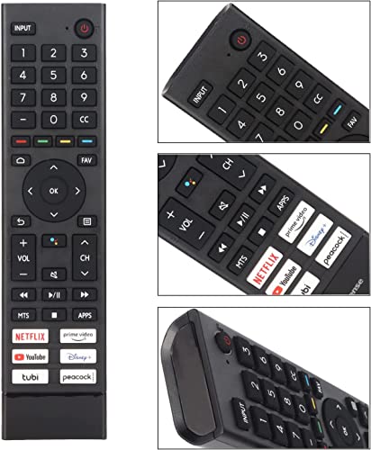 ERF3J80H Universal Replaced Remote Fit for All Hisense 4K UHD Android Smart TV A6G U6G U8G Series 75A6G 70A6G 65A6G 60A6G 55A6G 50A6G 43A6G 55U68G 50U6G 65U6G 75U6G 50U68G 75U68G NO Voice Command