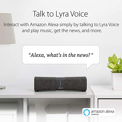 ASUS Lyra Voice All-In-One Smart Voice Home Mesh WiFi Tri-Band Router (AC2200), Amazon Alexa Built-In, Lifetime Aiprotection Security by Trend Micro, Parental Control, Bluetooth, Build-In Speakers