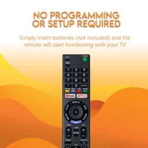 CEYBO OEM RMT-TX300U Remote Control Compatible with Sony Bravia TV Models: KDL-50W800C KDL-75W800C XBR-65X890C - Includes Netflix and YouTube Hotkeys