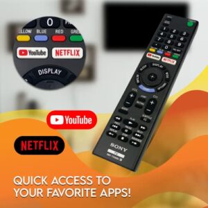 CEYBO OEM RMT-TX300U Remote Control Compatible with Sony Bravia TV Models: KDL-50W800C KDL-75W800C XBR-65X890C - Includes Netflix and YouTube Hotkeys