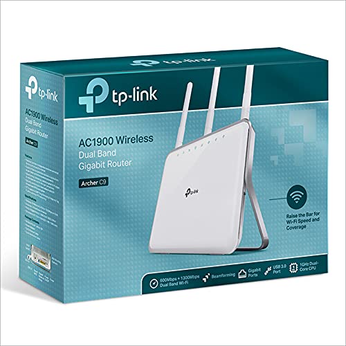 TP-Link AC1900 Smart Wireless Router - Beamforming Dual Band Gigabit WiFi Internet Routers for Home, High Speed, Long Range, Ideal for Gaming (Archer C9)