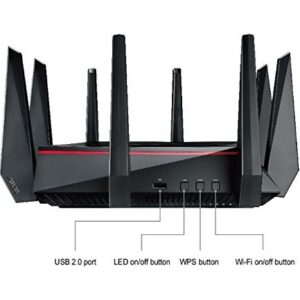 ASUS RT-AC5300 AC5300 Tri-Band WiFi Gaming Router, MU-MIMO, AiProtection Lifetime Security by Trend Micro, AiMesh Compatible for Mesh WiFi System, WTFast Game Accelerator (Renewed)