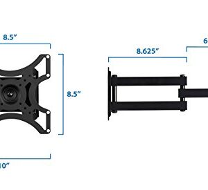 Mount-It! TV Wall Mount Bracket with Full Motion Arm Fits 13-42” Flat Screen TVs VESA 75, 100, 200, 55lb Weight Capacity WITH 15" EXTENSION