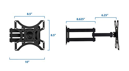 Mount-It! TV Wall Mount Bracket with Full Motion Arm Fits 13-42” Flat Screen TVs VESA 75, 100, 200, 55lb Weight Capacity WITH 15" EXTENSION