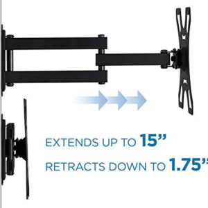 Mount-It! TV Wall Mount Bracket with Full Motion Arm Fits 13-42” Flat Screen TVs VESA 75, 100, 200, 55lb Weight Capacity WITH 15" EXTENSION