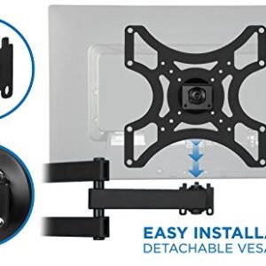 Mount-It! TV Wall Mount Bracket with Full Motion Arm Fits 13-42” Flat Screen TVs VESA 75, 100, 200, 55lb Weight Capacity WITH 15" EXTENSION