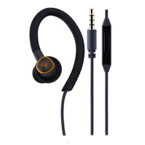 ecosurvivor ipx4 sweat resistant earbuds with mic, in-line controller, flexible ear loops, 3 silicone gel cushions, premium sound quality, great in-ear headphones, outdoors, 37602, gray