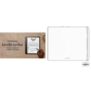 kindle scribe basic pen bundle. includes kindle scribe (64 gb), premium pen, & made for amazon clear case
