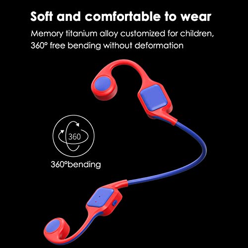 Kids Headphones for School - Bone Conduction Child Headphones for Boys Girls Toddlers with Microphone IPX5 Waterproof Open Ear Headphones Wireless Bluetooth for iPad Kindle Airplane Travel Tablet