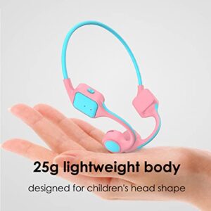 Kids Headphones for School - Bone Conduction Child Headphones for Boys Girls Toddlers with Microphone IPX5 Waterproof Open Ear Headphones Wireless Bluetooth for iPad Kindle Airplane Travel Tablet