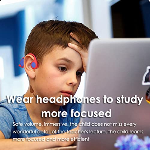 Kids Headphones for School - Bone Conduction Child Headphones for Boys Girls Toddlers with Microphone IPX5 Waterproof Open Ear Headphones Wireless Bluetooth for iPad Kindle Airplane Travel Tablet