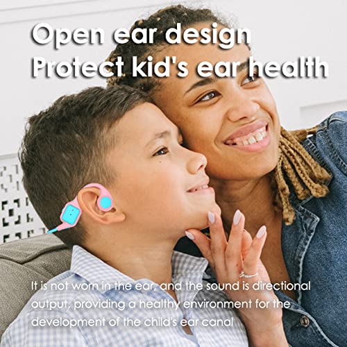 Kids Headphones for School - Bone Conduction Child Headphones for Boys Girls Toddlers with Microphone IPX5 Waterproof Open Ear Headphones Wireless Bluetooth for iPad Kindle Airplane Travel Tablet