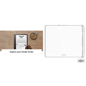 kindle scribe basic pen bundle. includes kindle scribe (32 gb), premium pen, & made for amazon clear case