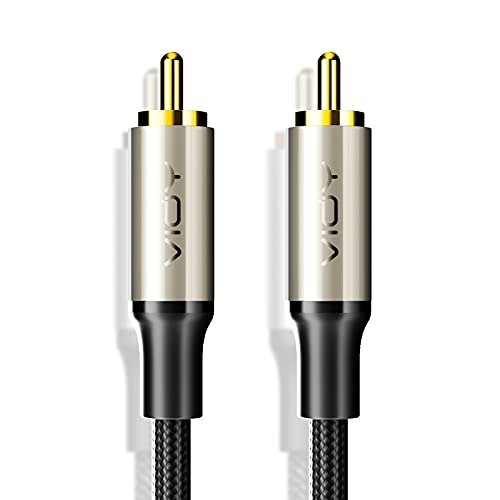 VIOY Coaxial Digital Audio Cable (3.3FT/1M), [Gold-Plated & Braided] Subwoofer Cable RCA Male to Male HiFi 5.1 SPDIF Stereo Audio Cable for Home Theater, HDTV, Amplifier Speaker Soundbar