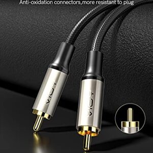 VIOY Coaxial Digital Audio Cable (3.3FT/1M), [Gold-Plated & Braided] Subwoofer Cable RCA Male to Male HiFi 5.1 SPDIF Stereo Audio Cable for Home Theater, HDTV, Amplifier Speaker Soundbar