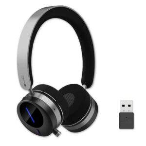opuxt alcatel-lucent wireless headset with microphone – stereo headphones with active noise canceling (anc) – connect pc/mac/mobile via bluetooth -works w/teams, zoom & more-ms/uc compatibility